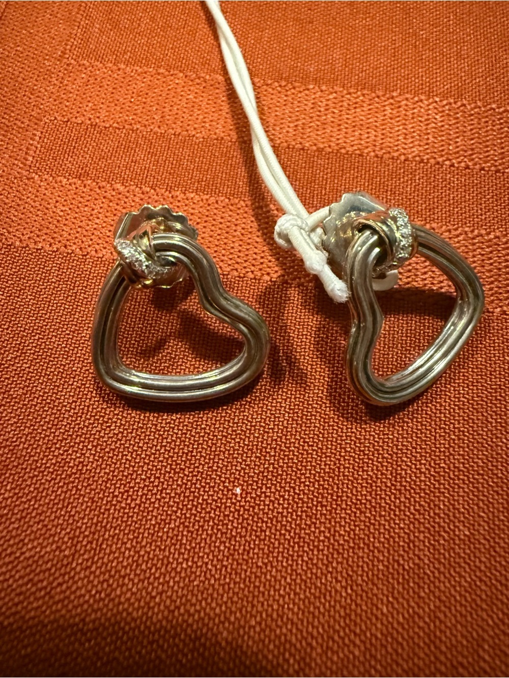 John Hardy Silver Heart Drop Earrings with Textured Hoops